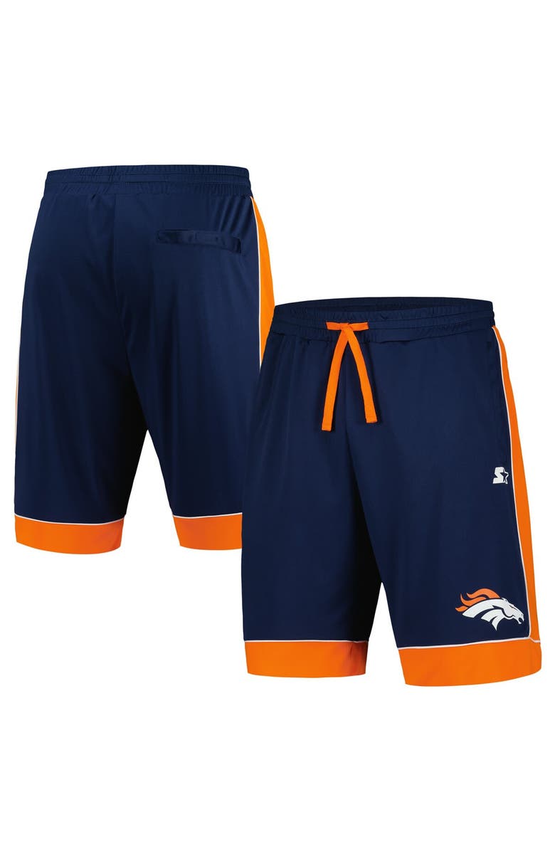 STARTER Men's Starter Navy/Orange Denver Broncos Fan Favorite Fashion Shorts, Main, color, 