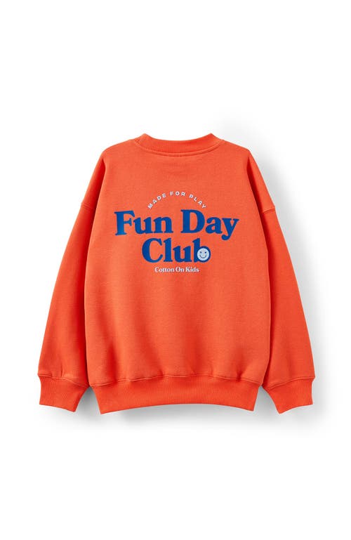 Cotton On Kids Kid's Sammy Oversized Crew In Orange
