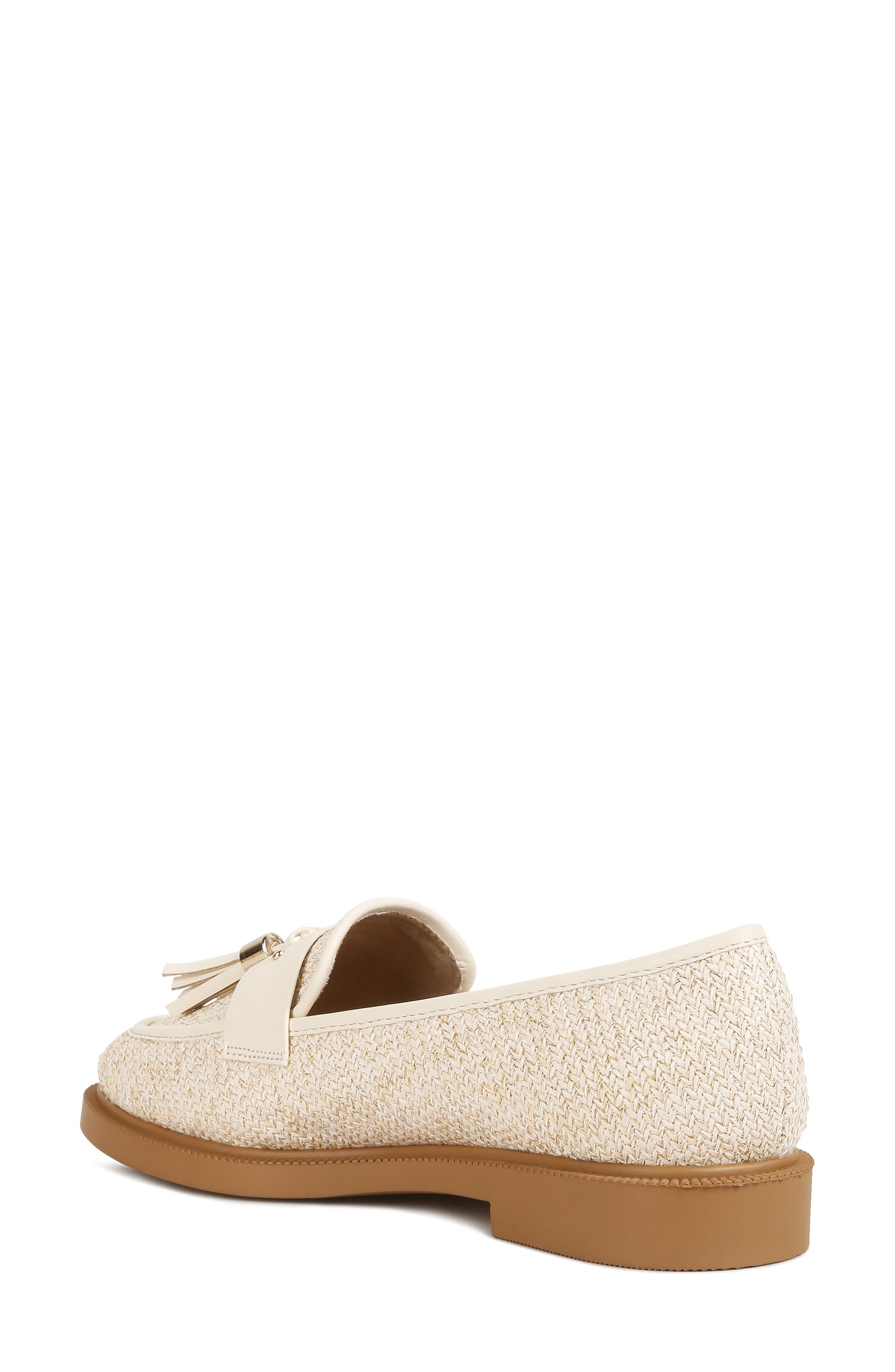 LONDON RAG Foxford Tassel Raffia Loafer, Alternate, color, Cream
