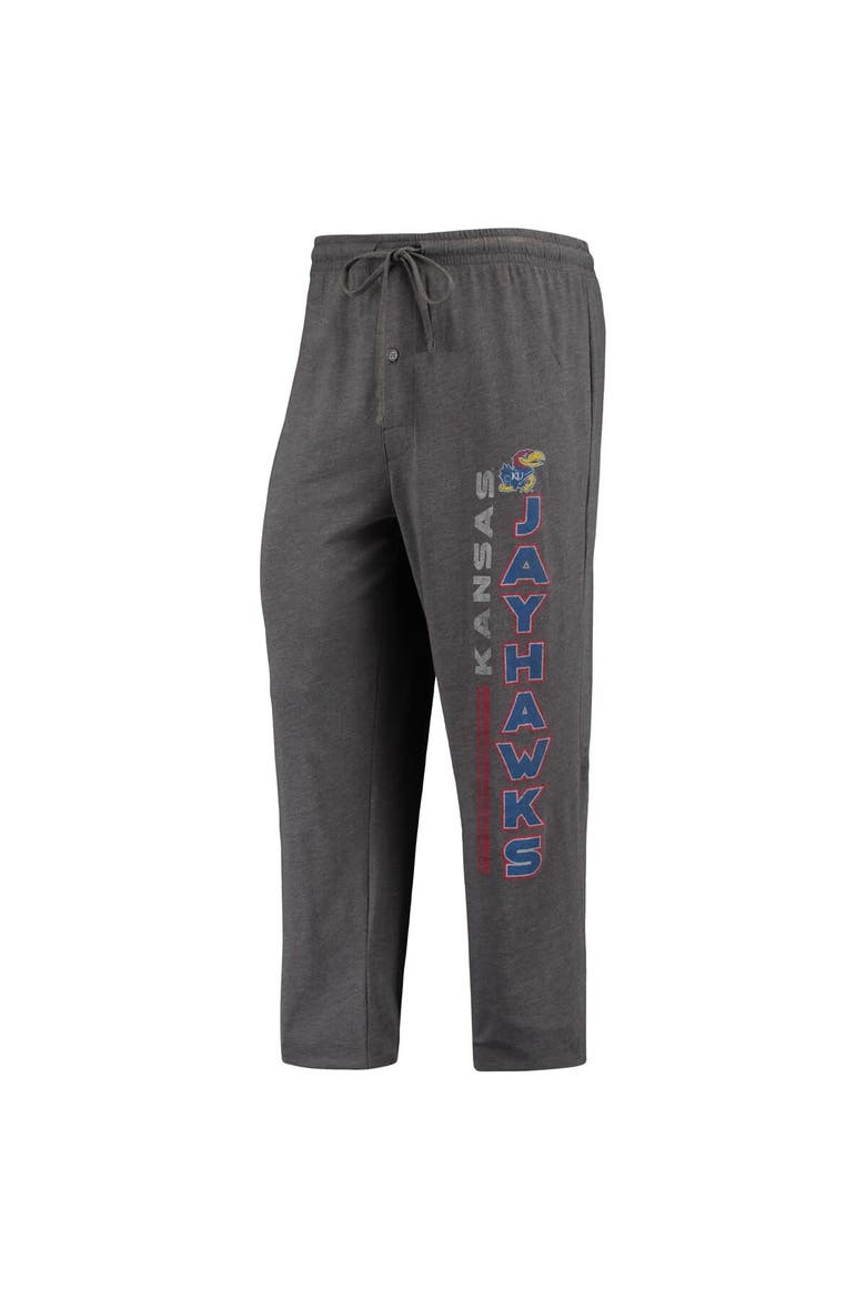 Men's Concepts Sport Heathered Charcoal/Royal Kansas Jayhawks Meter T-Shirt & Pants Sleep Set, Alternate, color, Heather Charcoal