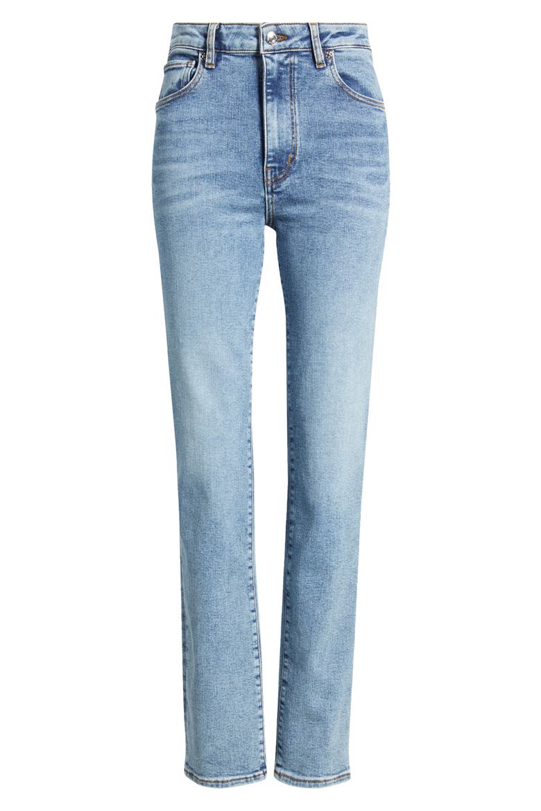 The Pencil High Waist Slim Straight Leg Jeans, Alternate, color, CRAVE