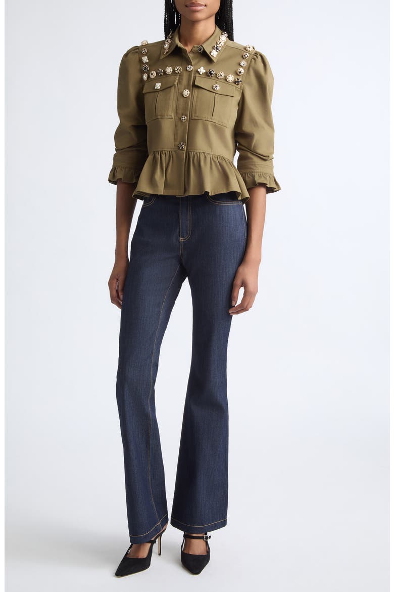 Delanie Mixed Button Jacket, Alternate, color, DARK OLIVE
