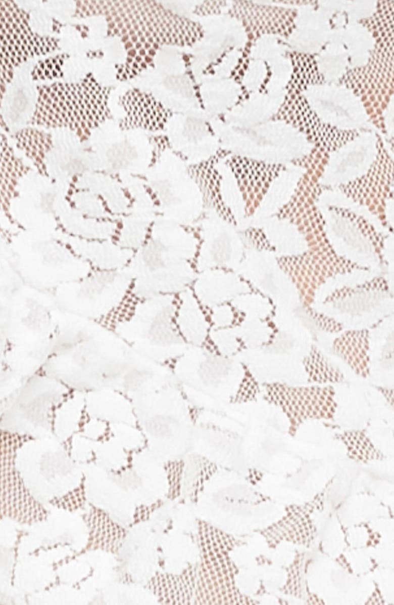 LIONESS Long Nights Lace Ruffle Crop Top, Alternate, color, Porcelain