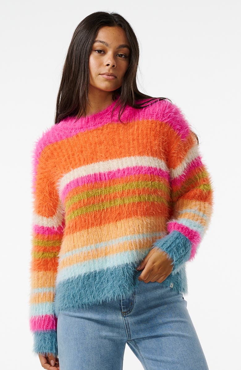 Rip Curl Hibiscus Heat Stripe Sweater, Alternate, color, 
