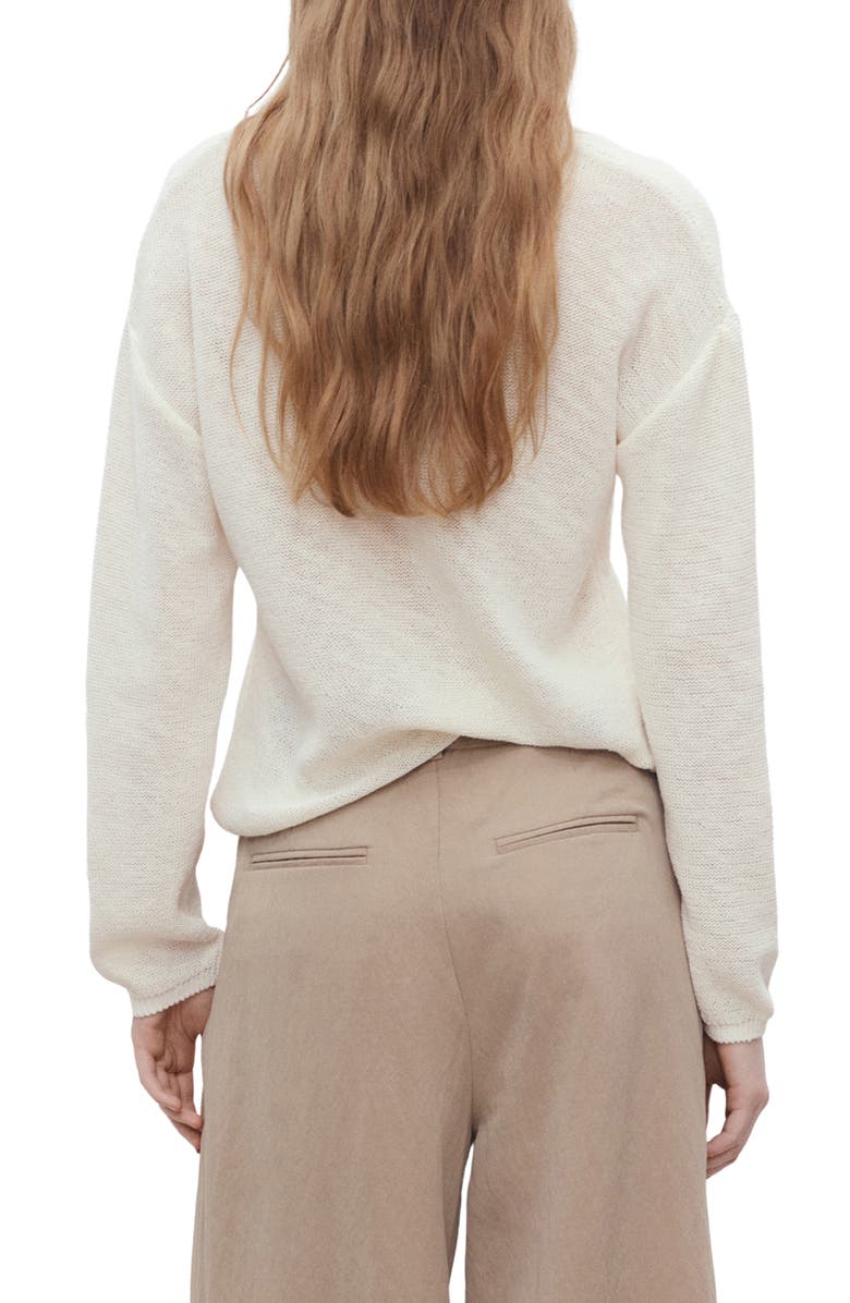 MANGO V-Neck Sweater, Alternate, color, White
