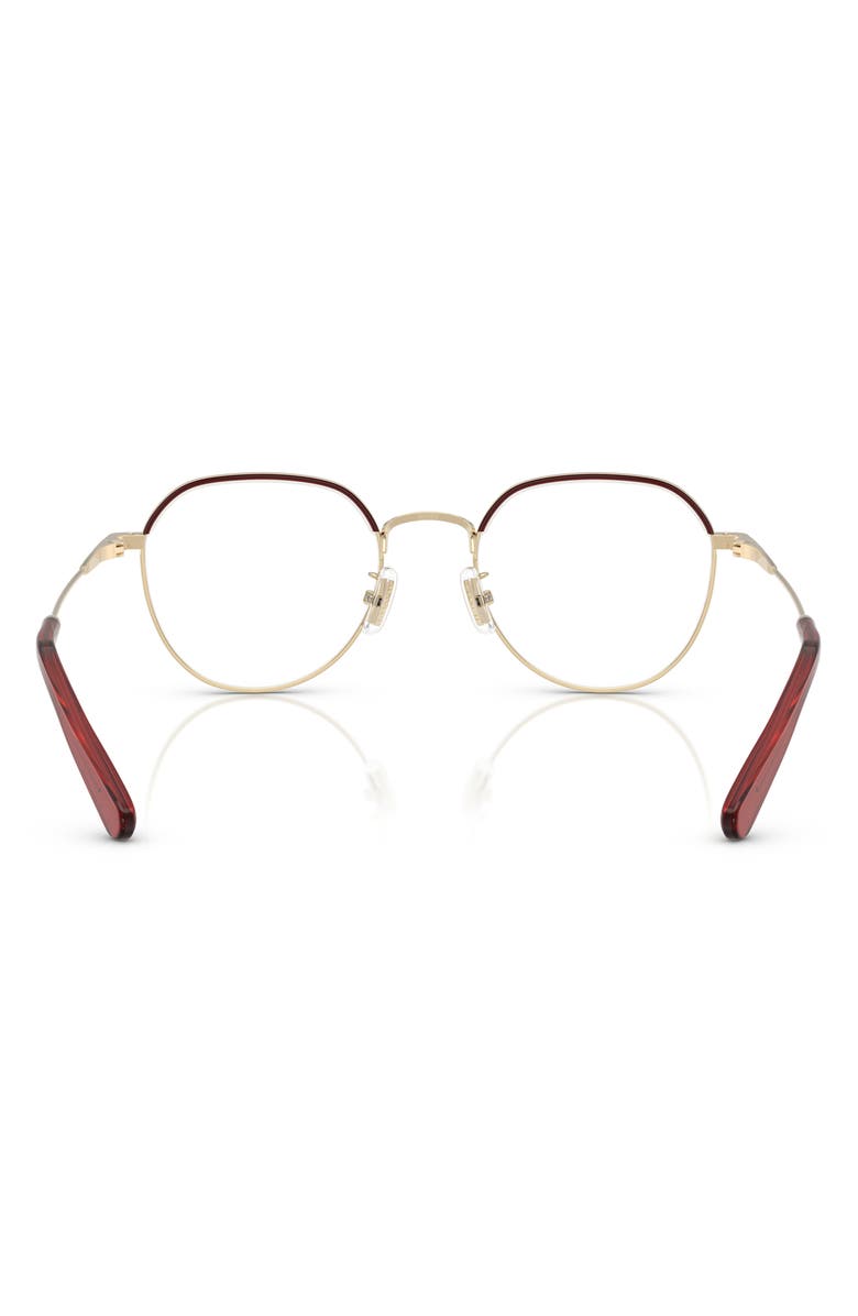 COACH 51mm Round Optical Glasses, Alternate, color, Gold / Rooibos / Demo Lens