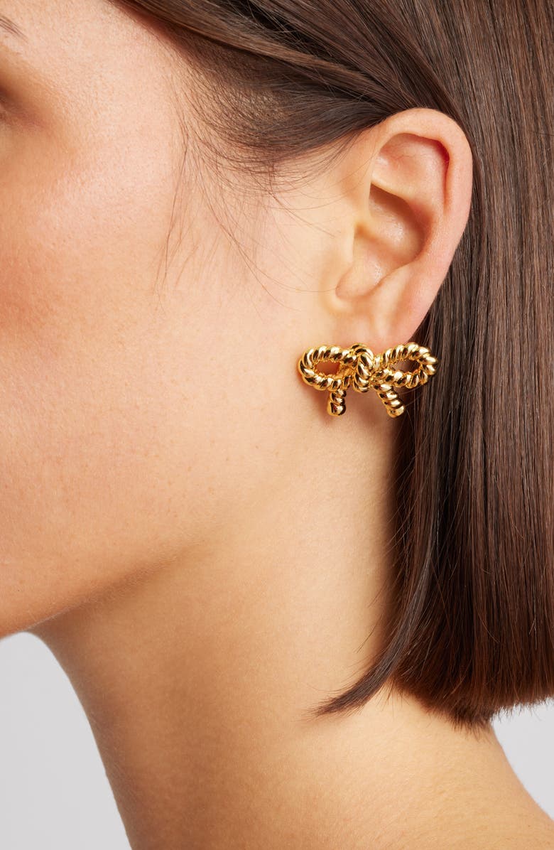 FRASIER STERLING Lasso Bow Stud Earrings, Alternate, color, Gold