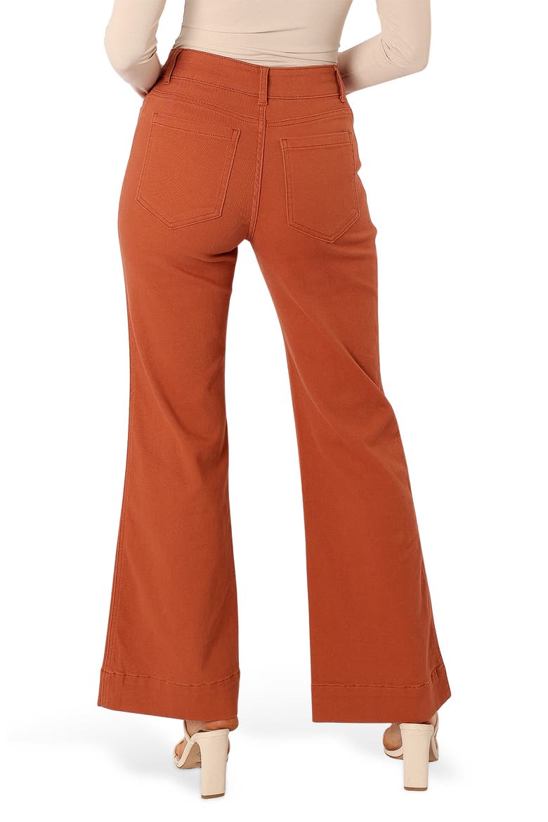 Nico Patch Pocket Super High Waist Wide Leg Jeans, Alternate, color, TAN