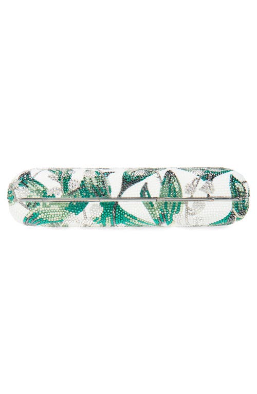 Judith Leiber Couture Lily Belles Crystal Embellished Clutch In Silver Chalk Multi