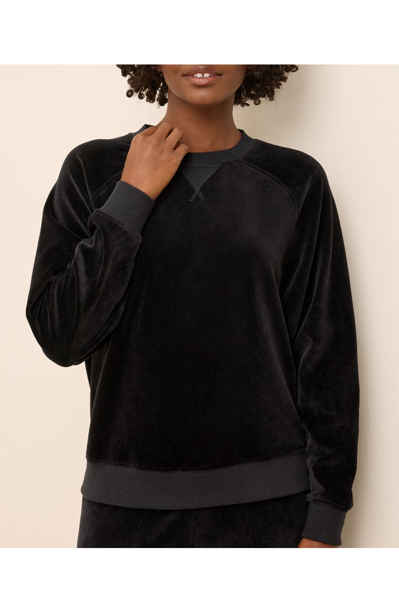 Pact Pure Velour Crew Sweatshirt, Alternate, color, Black