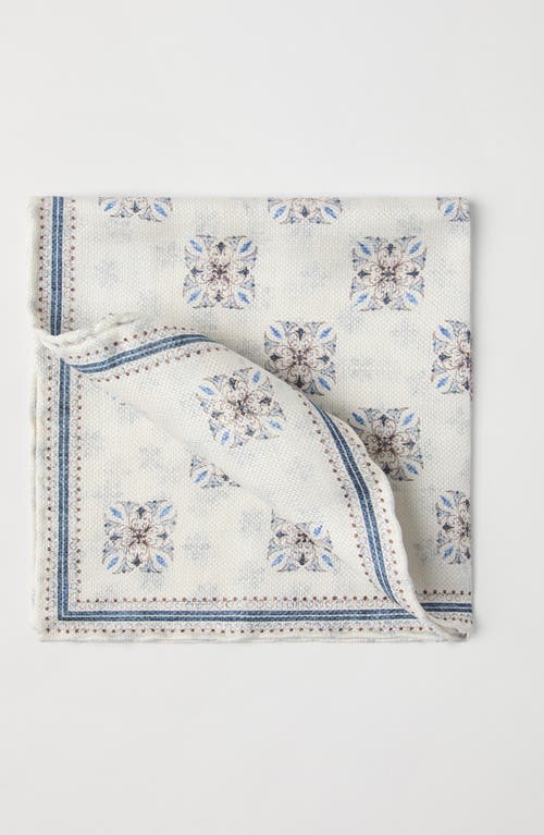 Brunello Cucinelli Graphic-print Finished-edge Pocket Square In Butter