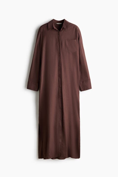 Linen-blend Shirt Dress