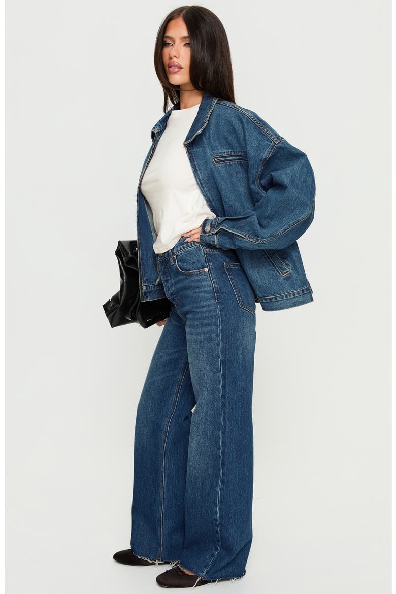 Fawcett High Waist Raw Hem Straight Leg Jeans, Alternate, color, BLUE