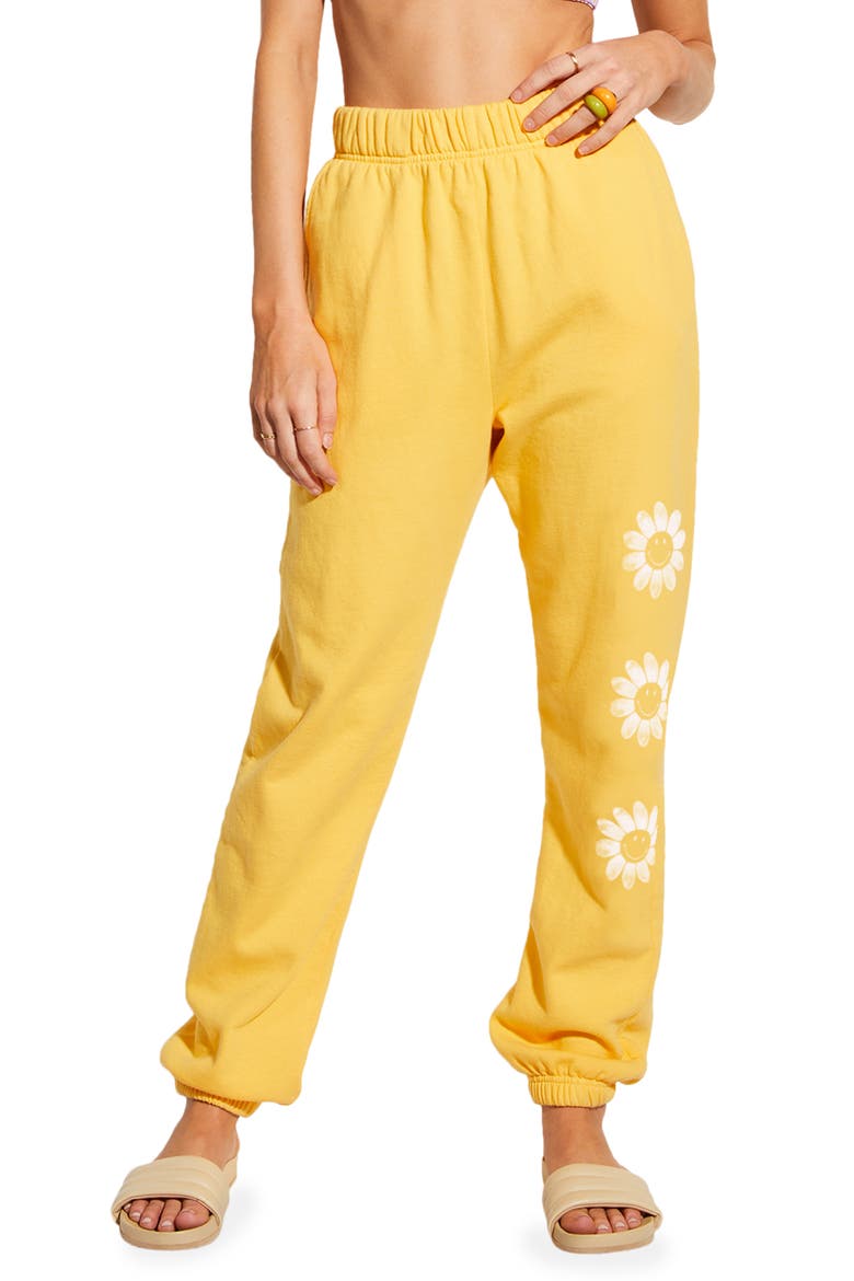 x Smiley® Happy Saturday Organic Cotton Blend Joggers, Main, color, BRIGHTER DAYS
