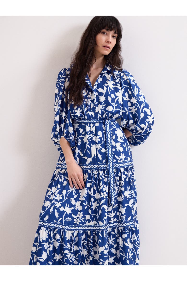 Floral Print Shirt Dress, Alternate, color, Blue