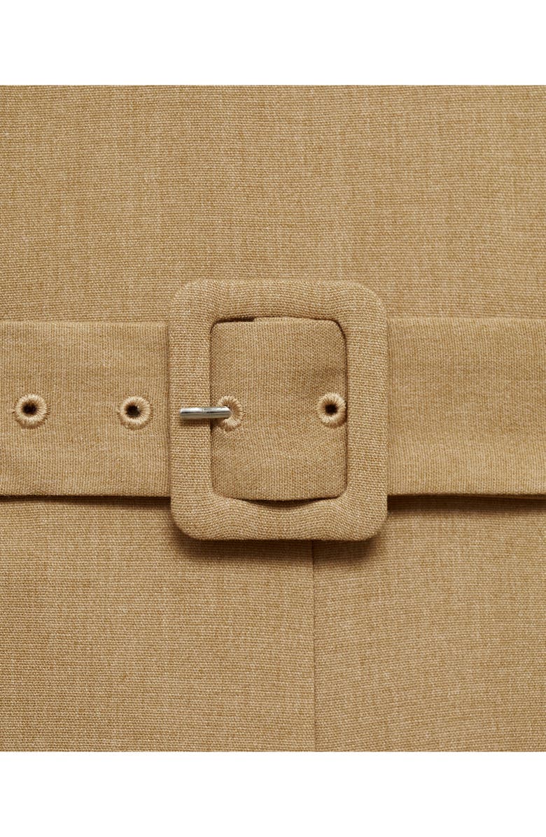 MANGO Belted Romper, Alternate, color, Beige