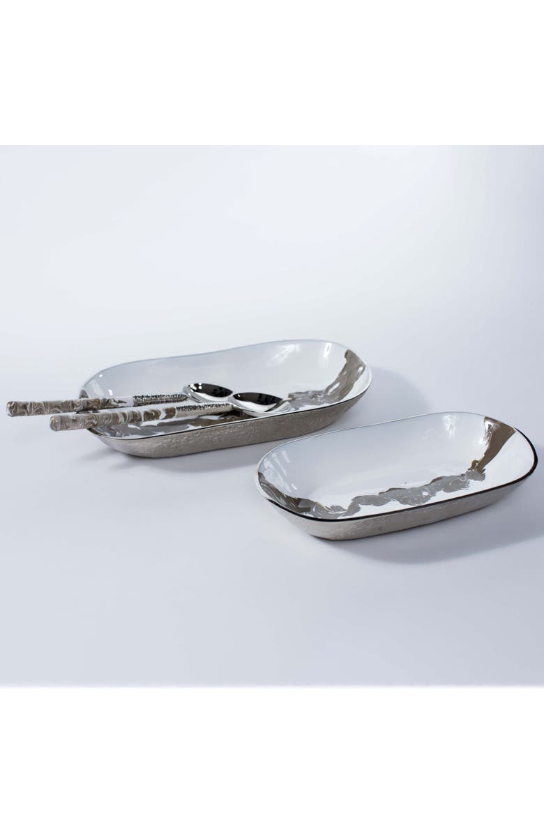 Lunares Dansbury Rectangle Bowl, Main, color, Silver