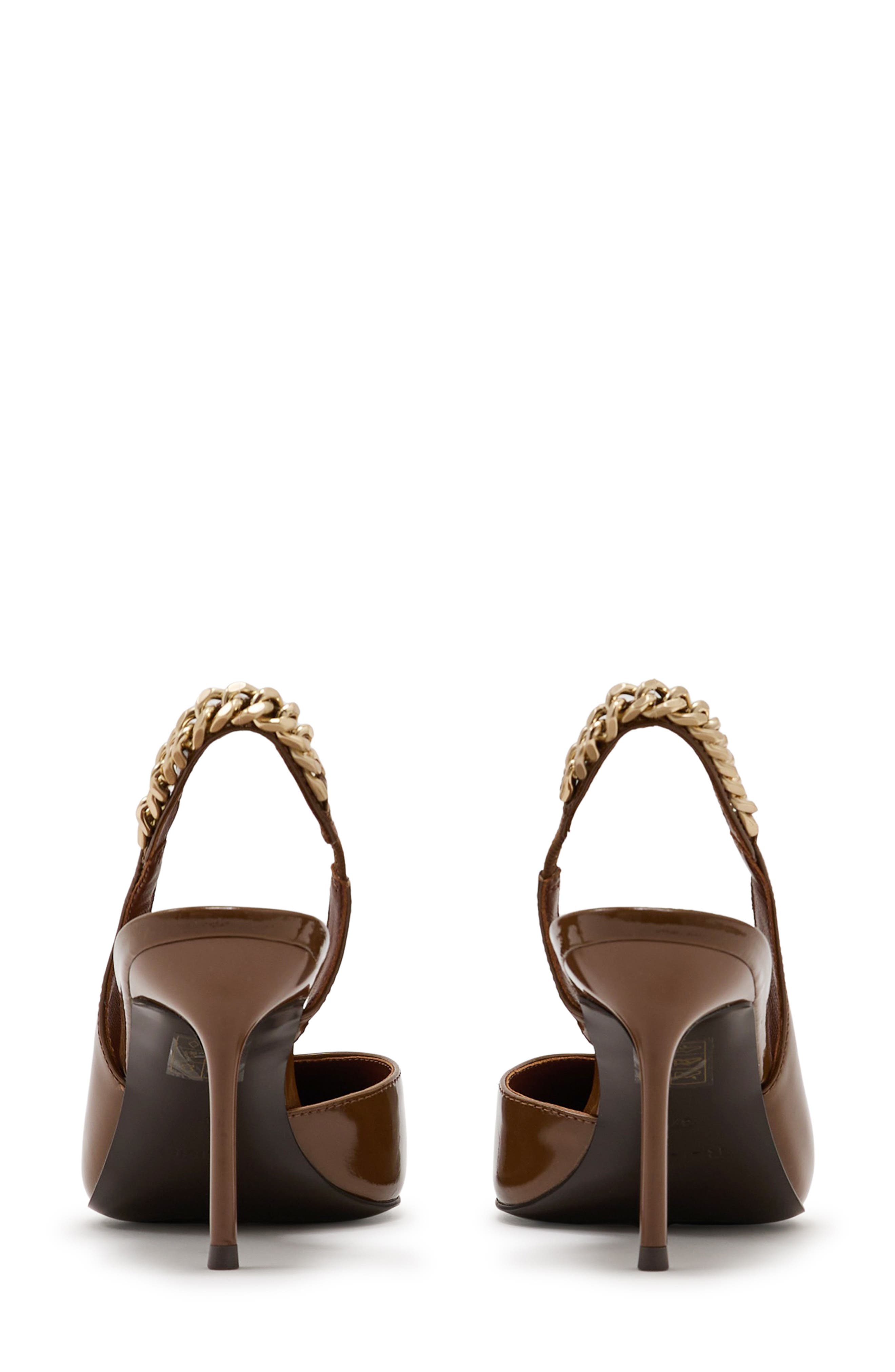 Lucia Chain Pointed Toe Slingback Pump, Main, color, CAMEL