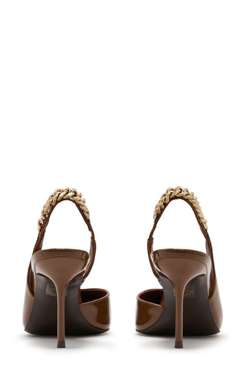 Lucia Chain Pointed Toe Slingback Pump