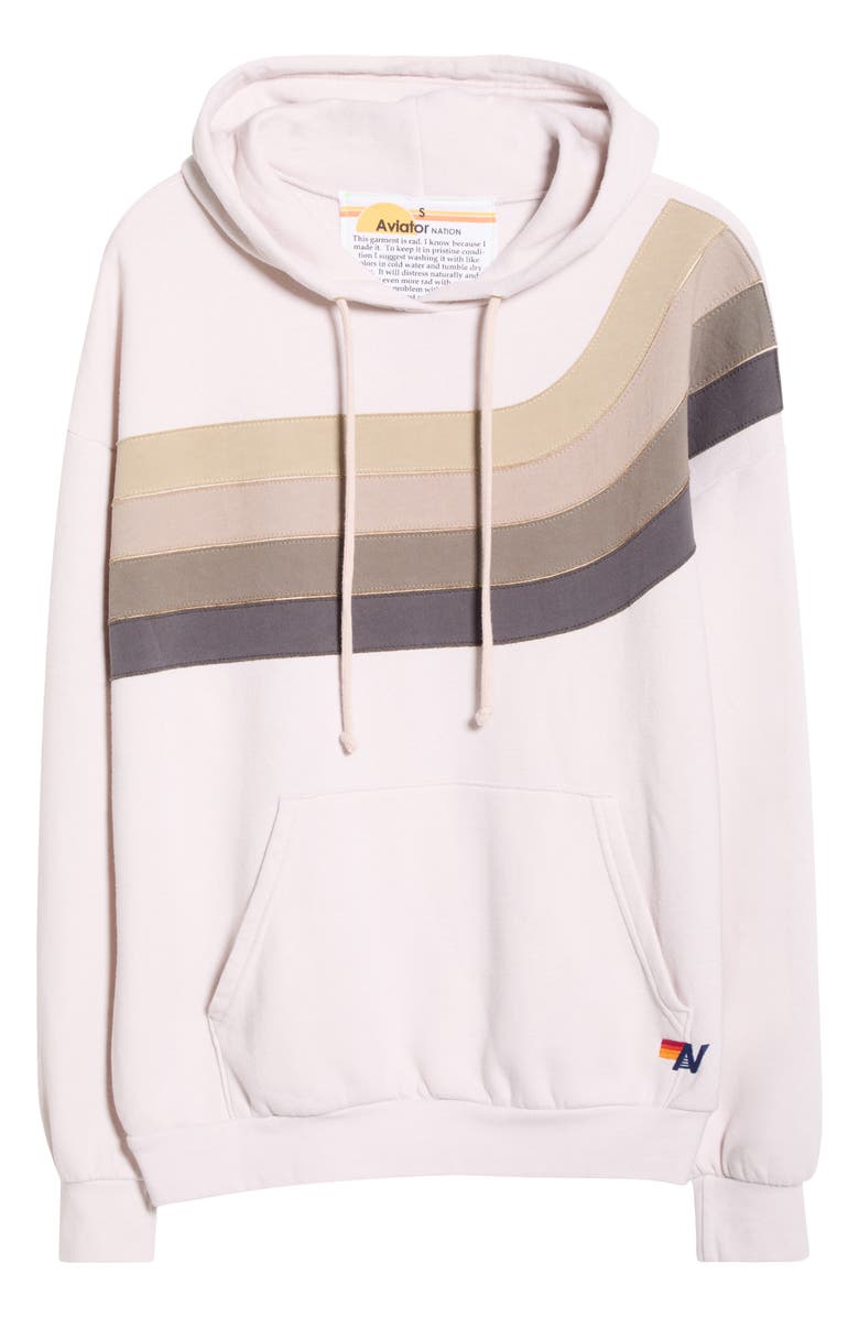 Aviator Nation Wave Stripe 4 Hoodie, Alternate, color, Dove Grey/ Charcoal