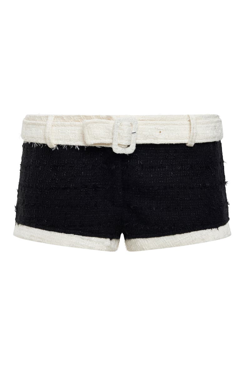 Afterglow Belted Low Rise Shorts, Alternate, color, ONYX TWEED