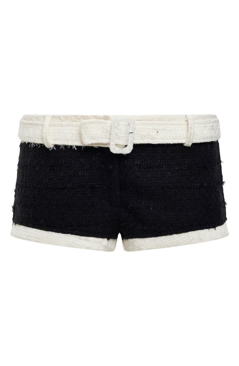 LIONESS Afterglow Belted Low Rise Shorts, Alternate, color, Onyx Tweed