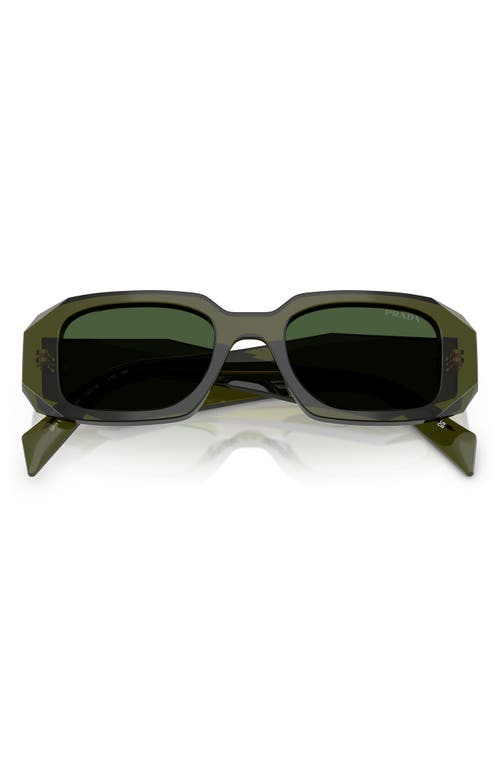 Prada Runway 49mm Rectangular Sunglasses In Dark Green