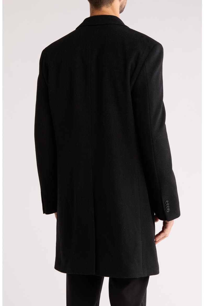 Wool Blend Top Coat, Alternate, color, BLACK