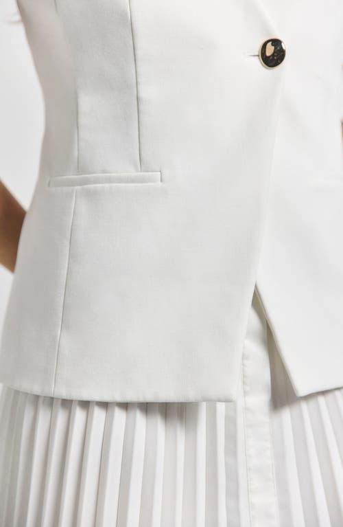 Derek Lam 10 Crosby Lauren Mixed Media Midi Dress In Soft White