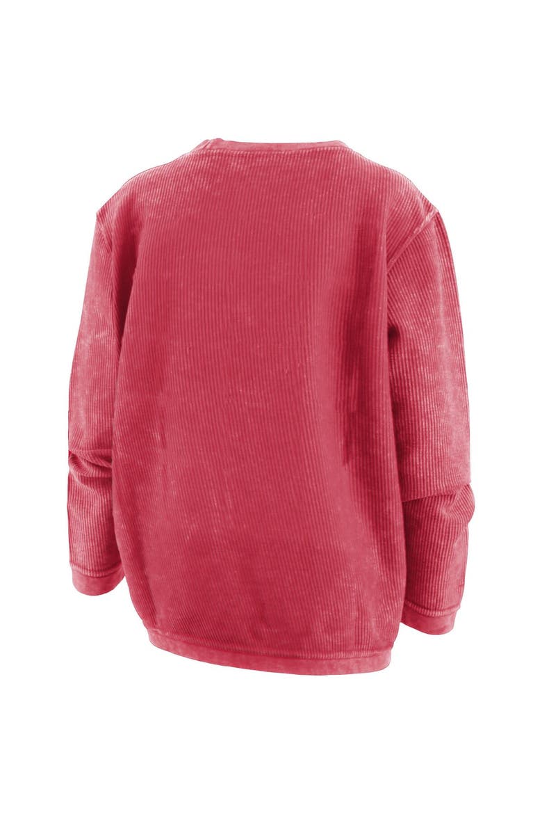 Women's Pressbox Red Georgia Bulldogs Comfy Cord Vintage Wash Basic Arch Pullover Sweatshirt, Alternate, color, Red