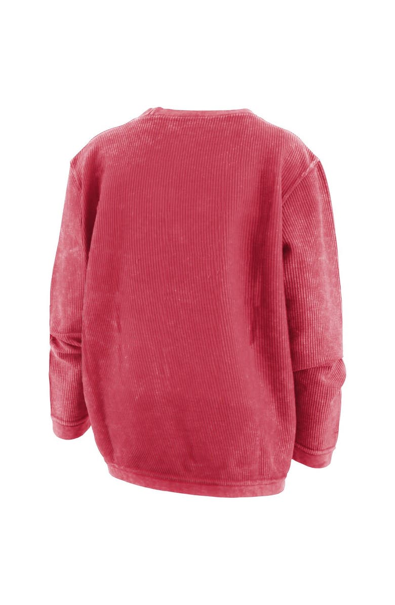 PRESSBOX Women's Pressbox Red Georgia Bulldogs Comfy Cord Vintage Wash Basic Arch Pullover Sweatshirt, Alternate, color, Red