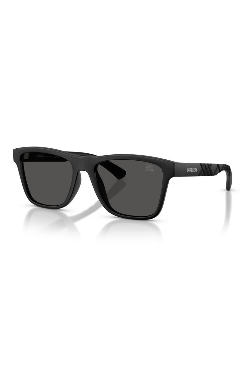 55mm Square Sunglasses, Alternate, color, MATTE BLACK / DARK GREY