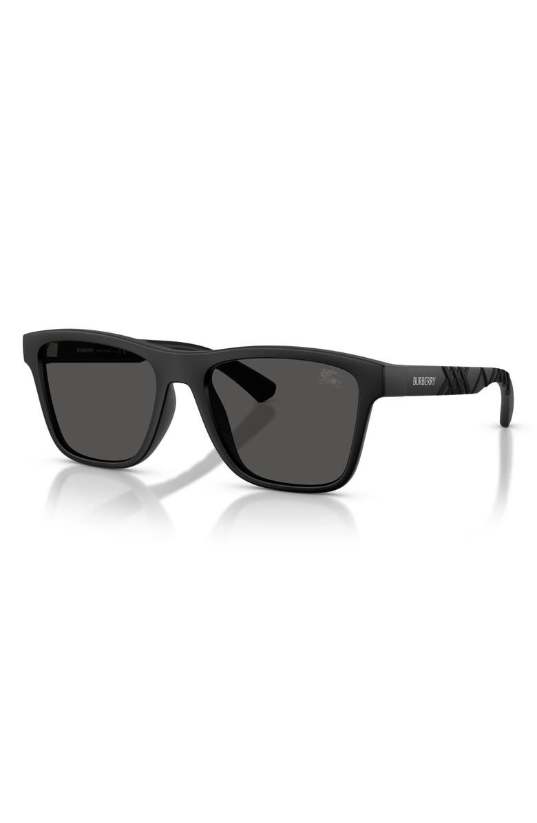 Burberry 55mm Square Sunglasses, Alternate, color, Matte Black / Dark Grey