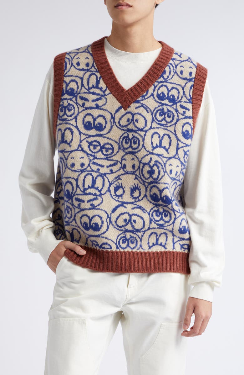 The Elder Statesman Expression V-Neck Cashmere Sweater Vest, Main, color, 