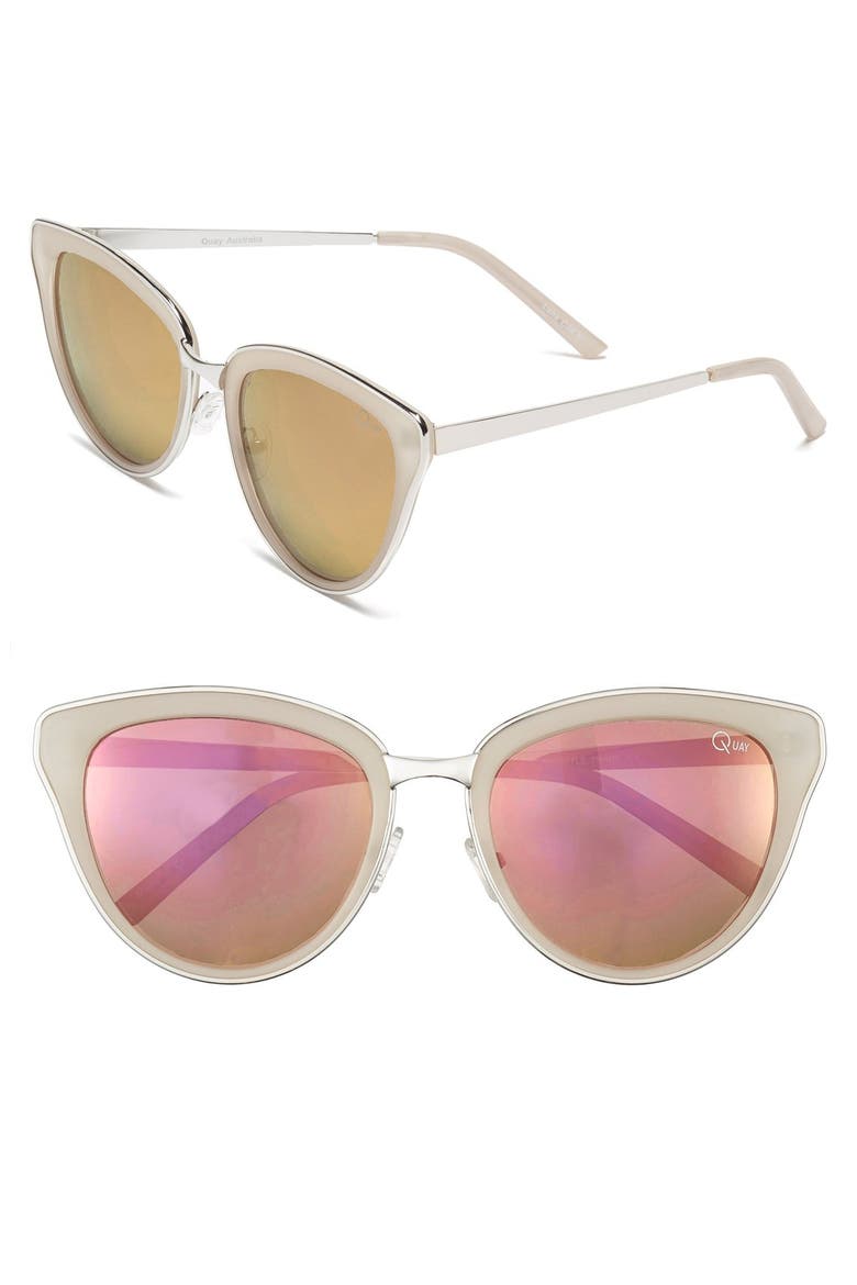 Australia 'Every Little Thing' 54mm Cat Eye Sunglasses, Main, color, SILVER/ PINK MIRROR
