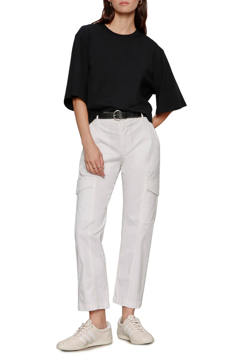 Sanctuary Rebel Ankle Straight Leg Cargo Pants, Alternate, color, Chalk White
