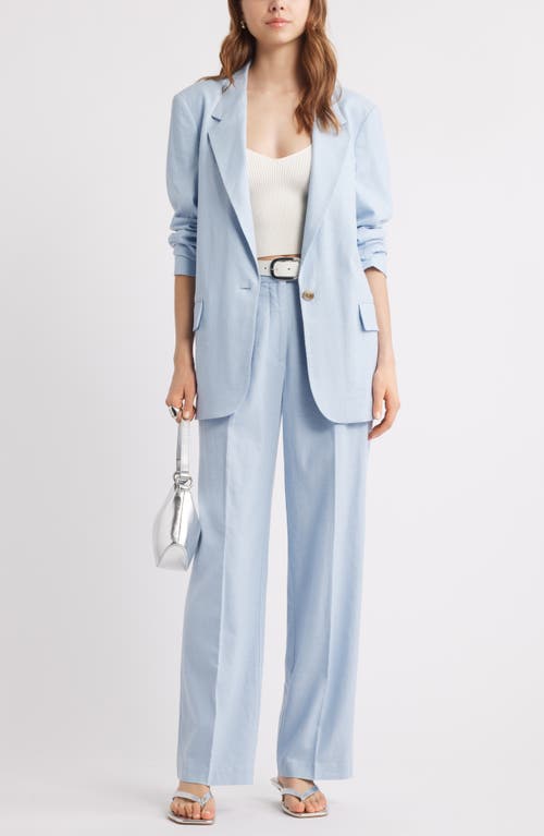OPEN EDIT OPEN EDIT EVERYDAY ONE-BUTTON LINEN BLEND BLAZER