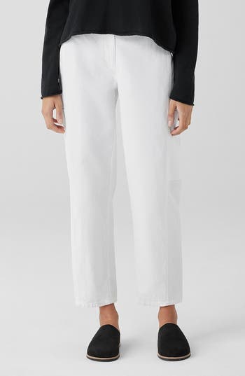 EILEEN FISHER EILEEN FISHER LANTERN CARGO STRETCH COTTON & HEMP ANKLE PANTS 