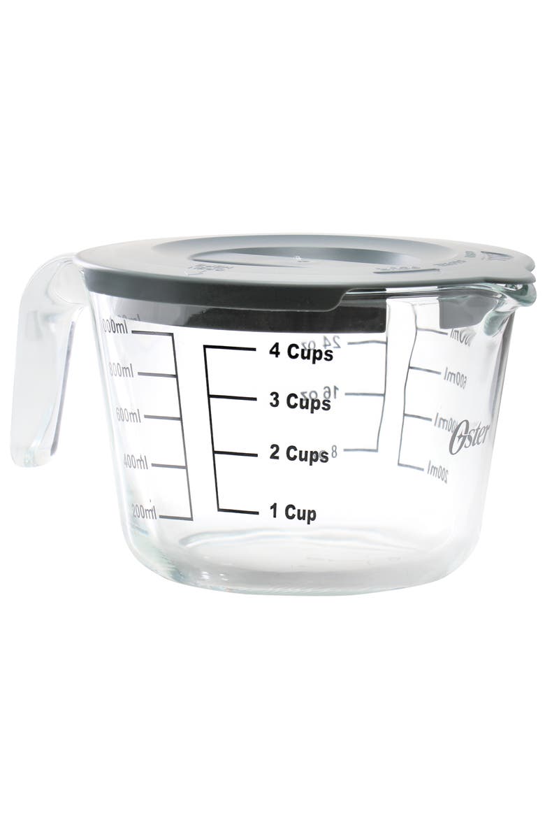 Coolidge 4 Cup Clear Glass Measuring Cup with Snap on Lid, Main, color, Clear
