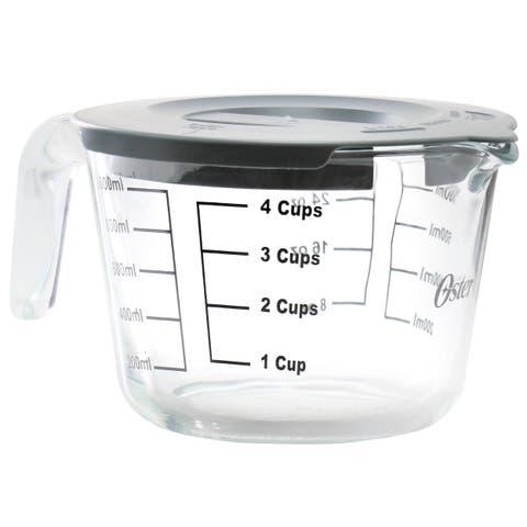 Coolidge 4 Cup Clear Glass Measuring Cup with Snap on Lid