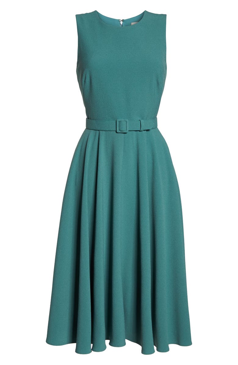 Gal Meets Glam Collection Kaye Belted Fit & Flare Dress, Alternate, color, 