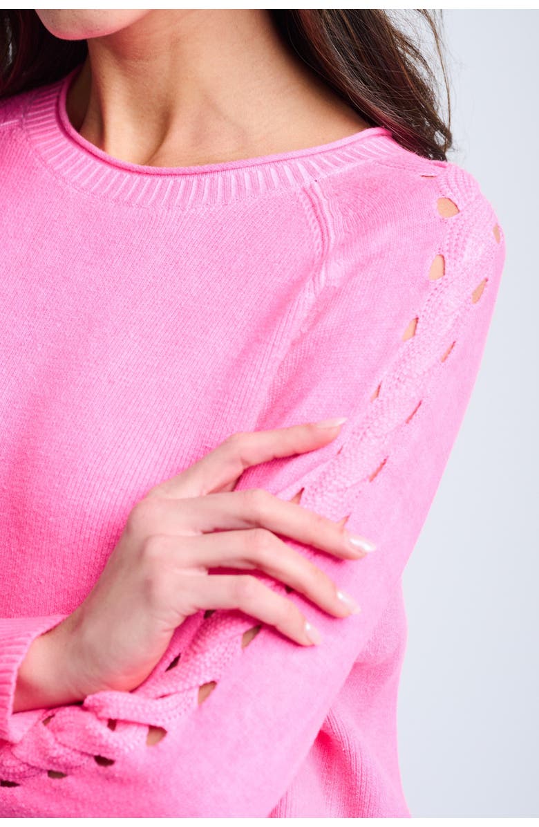 Lisa Todd Neon Lights Cotton Sweater, Alternate, color, Ultra Pink