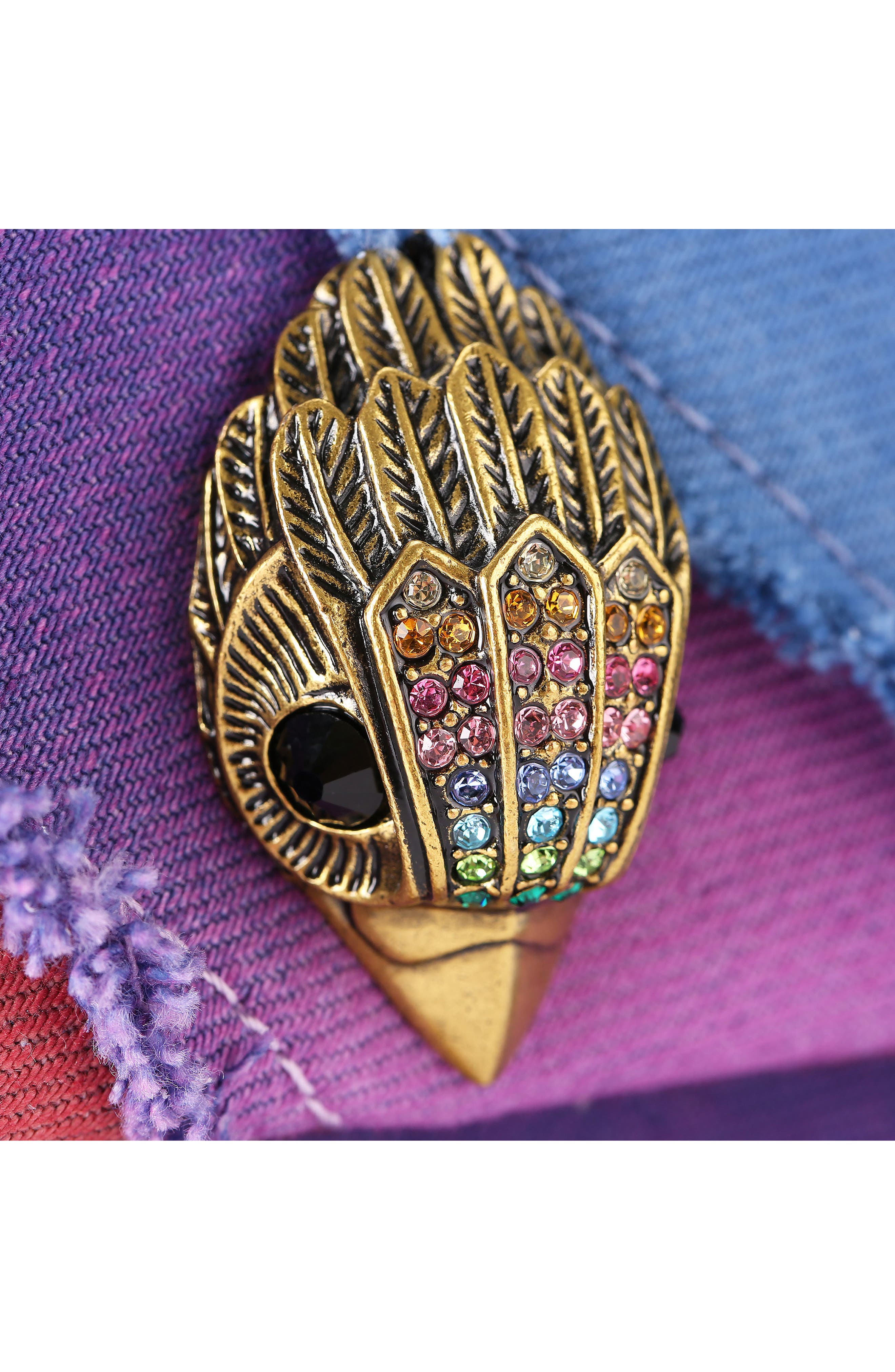 Kurt Geiger London Kensington Rainbow Denim Shoulder Bag, Alternate, color, Rainbow Denim