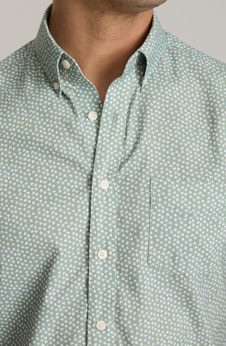 UNTUCKit Ivers Short Sleeve Performance Button-Down Shirt, Alternate, color, Green