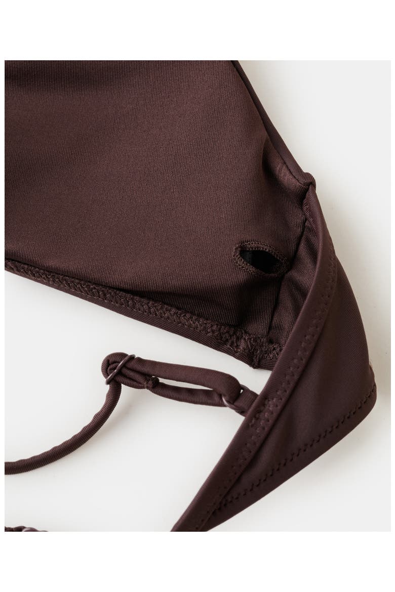 Stud Triangle Swim Top, Alternate, color, BROWN