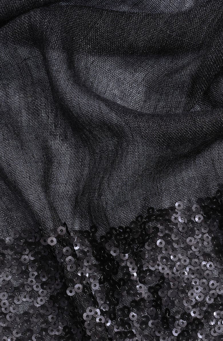 Echo Sequin Border Wrap, Alternate, color, Black