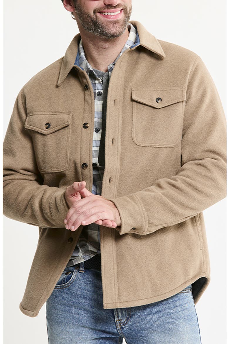 Luxe Soft Blend Quilt Lined Overshirt, Main, color, TAN