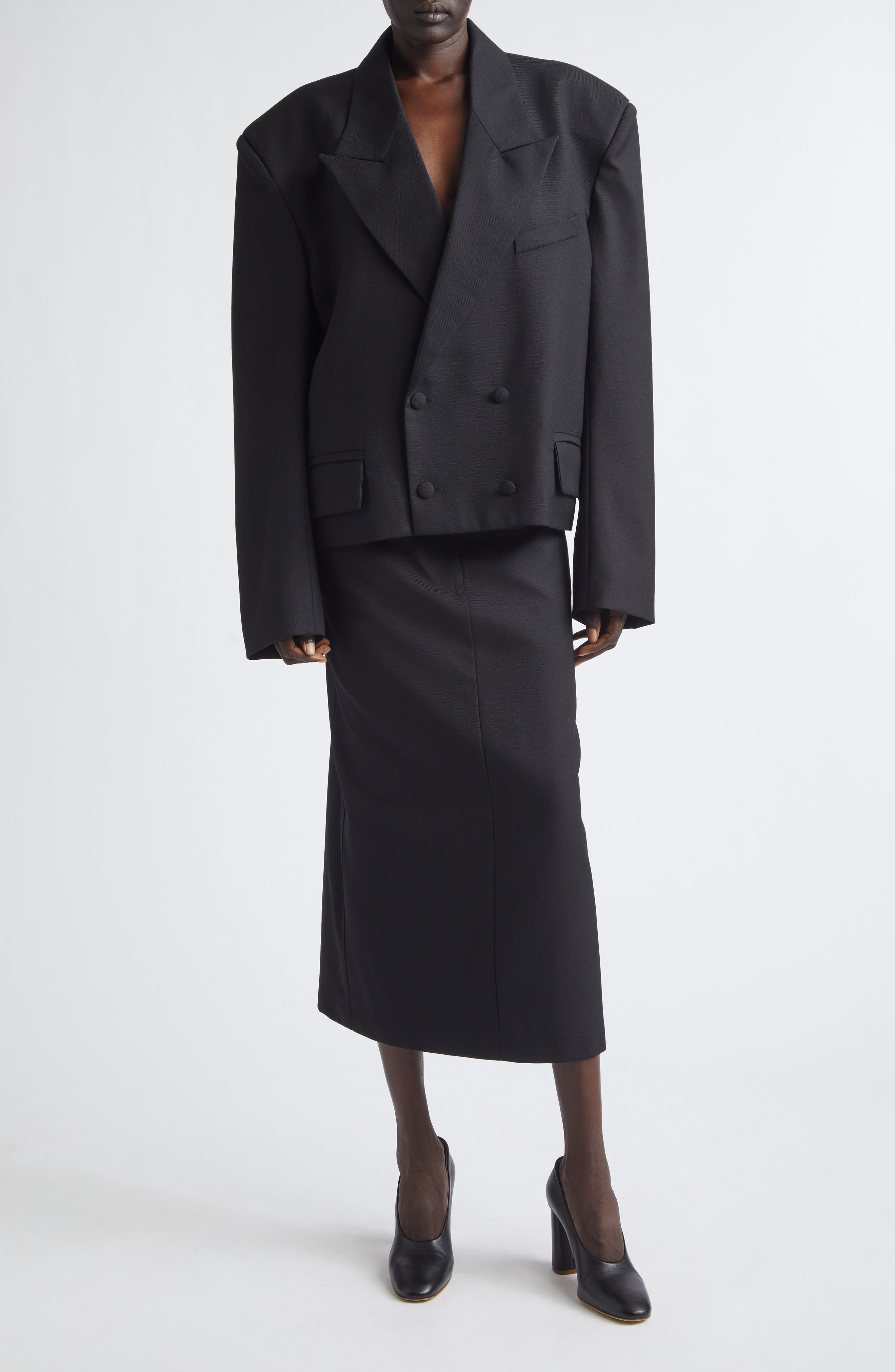 Slouchy Double Breasted Wool Jacket - image 2
