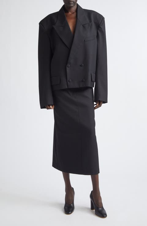 Slouchy Double Breasted Wool Jacket