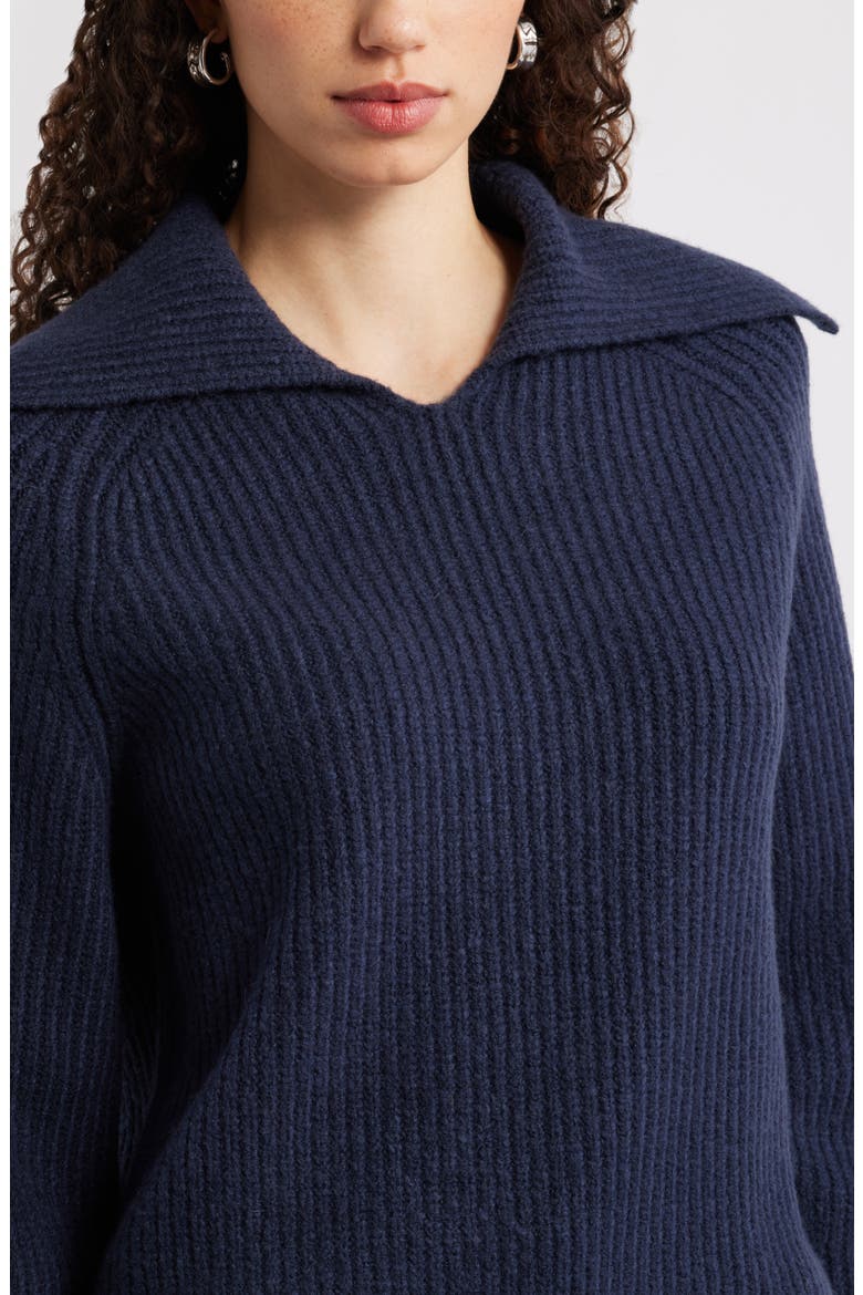 sailor collar rib knit bluelea ブルレア Rib Sailor Collar Sweater (Women) | Nordstromrack